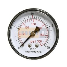 Осевой манометр (20 бар, 63 мм, 1/4″)